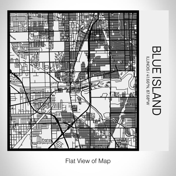 Rendered View of Blue Island Illinois Map on 17oz Stainless Steel Insulated Tumbler in Matte White with Tactile Lines