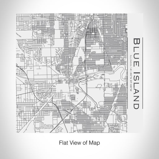 Rendered View of Blue Island Illinois Map on 17oz Stainless Steel Insulated Tumbler in White