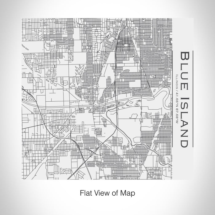 Rendered View of Blue Island Illinois Map on 17oz Stainless Steel Insulated Tumbler in White
