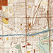 Blue Island Illinois Map Print in Woodblock Style Zoomed In Close Up Showing Details