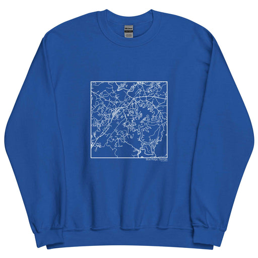 Blue Ridge Georgia  Map Unisex Crewneck Sweater with City inscription in Royal Blue