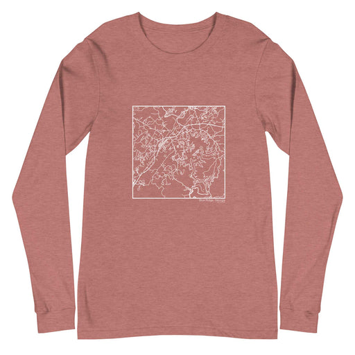 Blue Ridge Georgia  Map Unisex Long-Sleeve T-shirt with City inscription in Heather Mauve