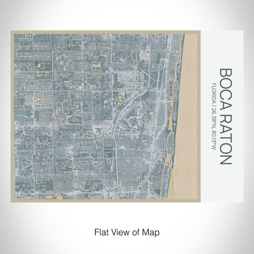 Rendered View of Boca Raton Florida Map on 20oz Stainless Steel Insulated Bottle with Bamboo Top with printed afternoon style map