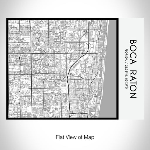 Rendered View of Boca Raton Florida Map on 20oz Stainless Steel Insulated Bottle with Bamboo Top with printed classic style map