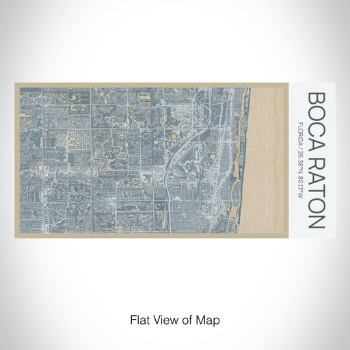 Rendered View of Boca Raton Florida Map on 17oz Stainless Steel Insulated Bottle with printed afternoon style map