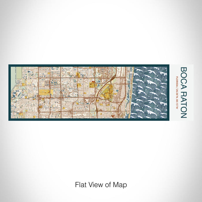 Rendered View of Boca Raton Florida Map on 10oz Stainless Steel Insulated Cup in Woodblock with Sliding Lid