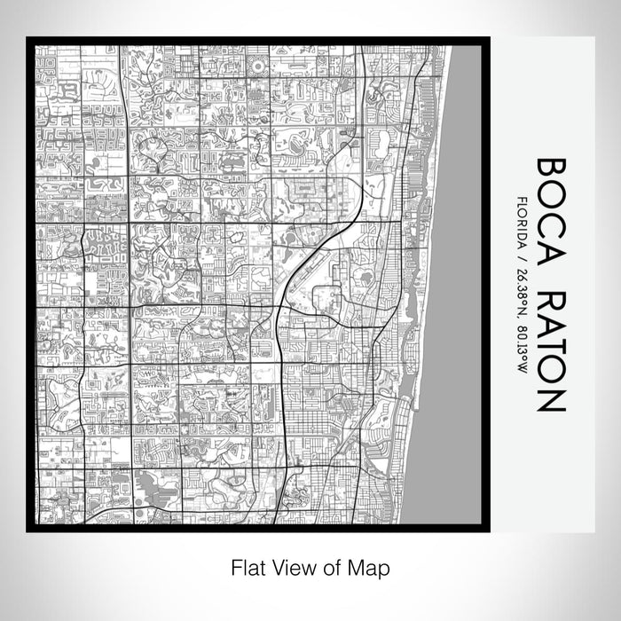 Rendered View of Boca Raton Florida Map on 17oz Stainless Steel Insulated Tumbler in Classic Map Style