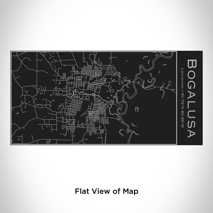 Rendered View of Bogalusa Louisiana Map Engraving on 17oz Stainless Steel Insulated Cola Bottle in Black