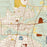Bogalusa Louisiana Map Print in Woodblock Style Zoomed In Close Up Showing Details