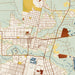 Bogalusa Louisiana Map Print in Woodblock Style Zoomed In Close Up Showing Details