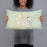 Person holding 20x12 Custom Bogalusa Louisiana Map Throw Pillow in Woodblock