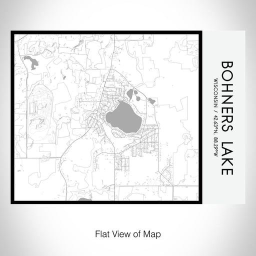 Rendered View of Bohners Lake Wisconsin Map on 20oz Stainless Steel Insulated Bottle with Bamboo Top with printed classic style map