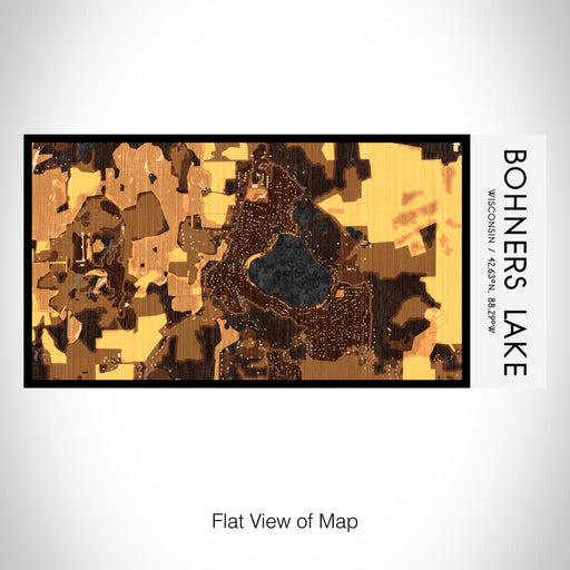 Rendered View of Bohners Lake Wisconsin Map on 17oz Stainless Steel Insulated Bottle with printed ember style map
