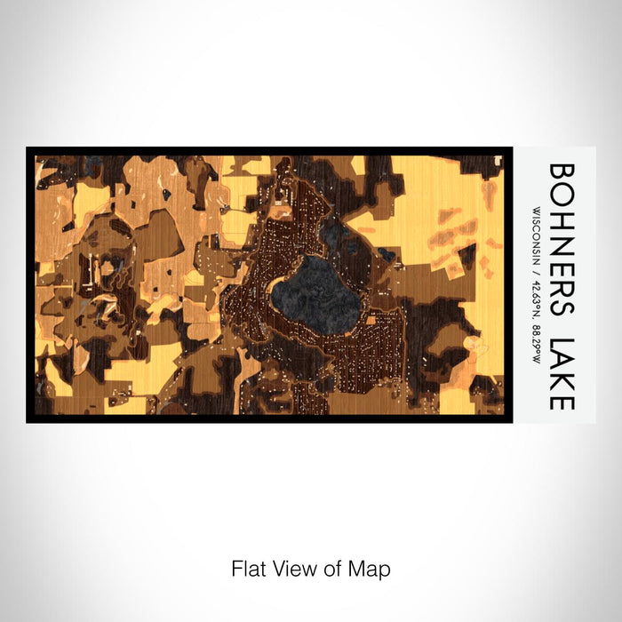 Rendered View of Bohners Lake Wisconsin Map on 17oz Stainless Steel Insulated Bottle with printed ember style map