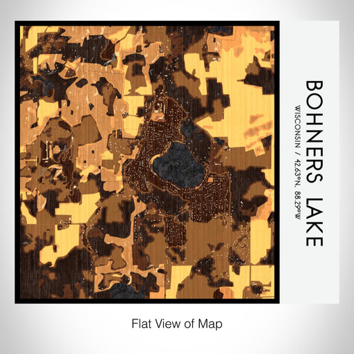 Rendered View of Bohners Lake Wisconsin Map on 17oz Stainless Steel Insulated Tumbler in Ember Map Style