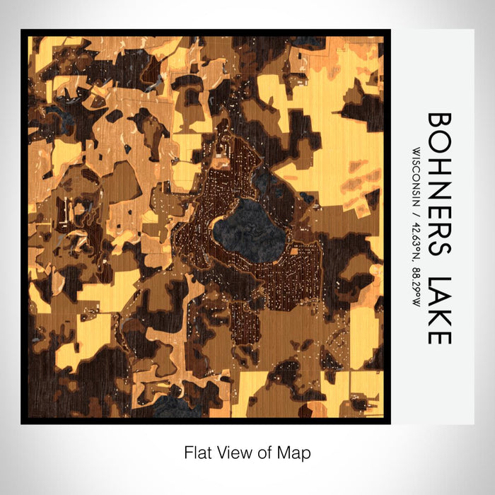 Rendered View of Bohners Lake Wisconsin Map on 17oz Stainless Steel Insulated Tumbler in Ember Map Style