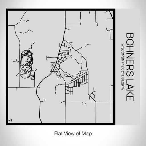Rendered View of Bohners Lake Wisconsin Map on 17oz Stainless Steel Insulated Tumbler in Tactile Lines with Succulent in Background
