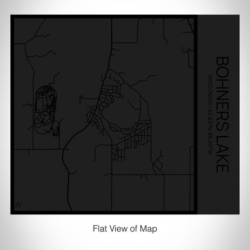 Rendered View of Bohners Lake Wisconsin Map on 17oz Stainless Steel Insulated Tumbler in Matte Black with Tactile Lines