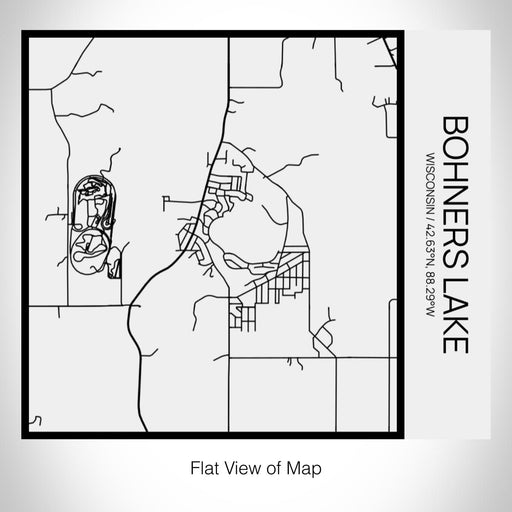 Rendered View of Bohners Lake Wisconsin Map on 17oz Stainless Steel Insulated Tumbler in Matte White with Tactile Lines