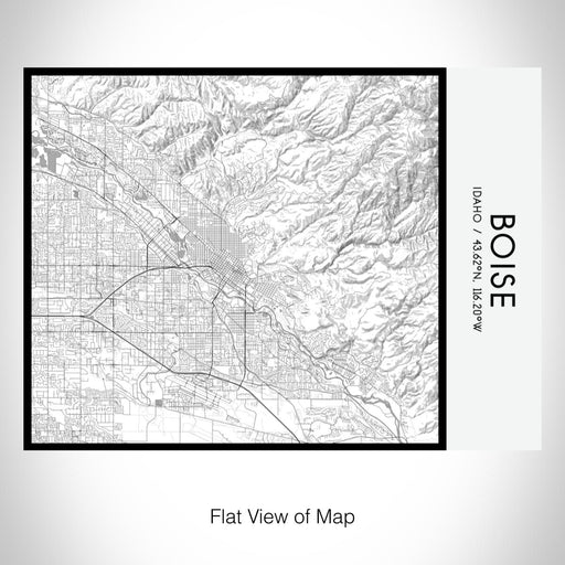 Rendered View of Boise Idaho Map on 20oz Stainless Steel Insulated Bottle with Bamboo Top with printed classic style map