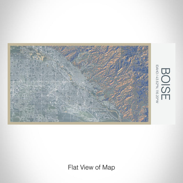 Rendered View of Boise Idaho Map on 17oz Stainless Steel Insulated Bottle with printed afternoon style map