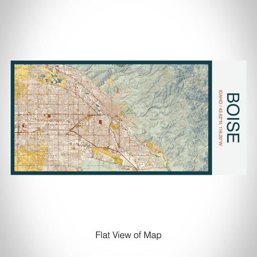 Rendered View of Boise Idaho Map on 17oz Stainless Steel Insulated Bottle with printed woodblock style map