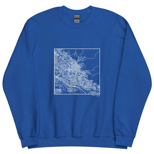 Boise Idaho  Map Unisex Crewneck Sweater with City inscription in Royal Blue