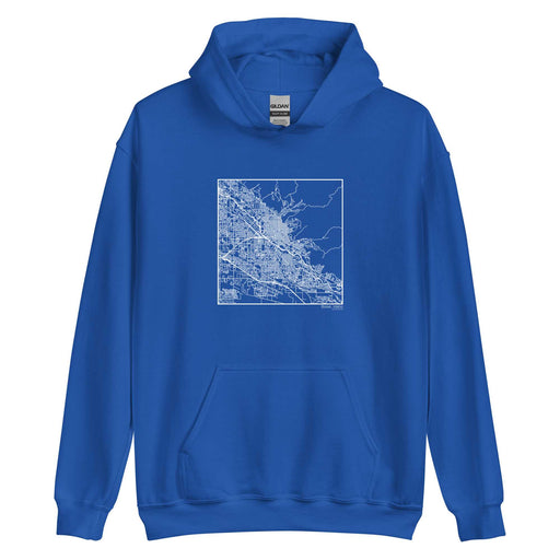 Boise Idaho  Map Unisex Hoodie Sweater with City inscription in Royal Blue