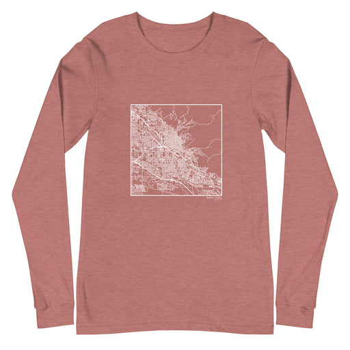 Boise Idaho  Map Unisex Long-Sleeve T-shirt with City inscription in Heather Mauve