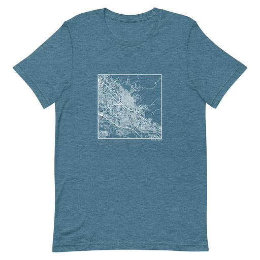Boise Idaho  Map Unisex T-Shirt with City inscription in Heather Teal