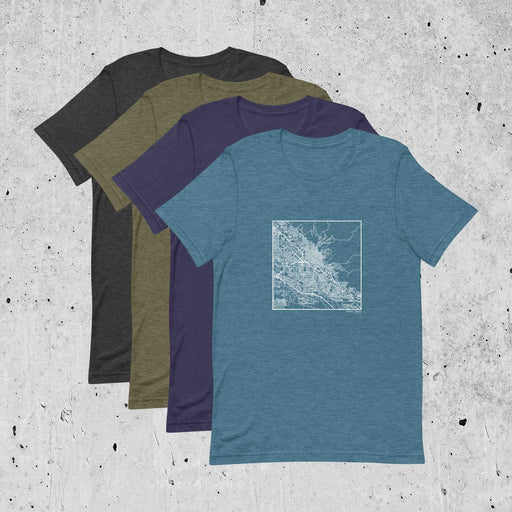Boise Idaho  Map Unisex T-Shirts in Multiple Colors