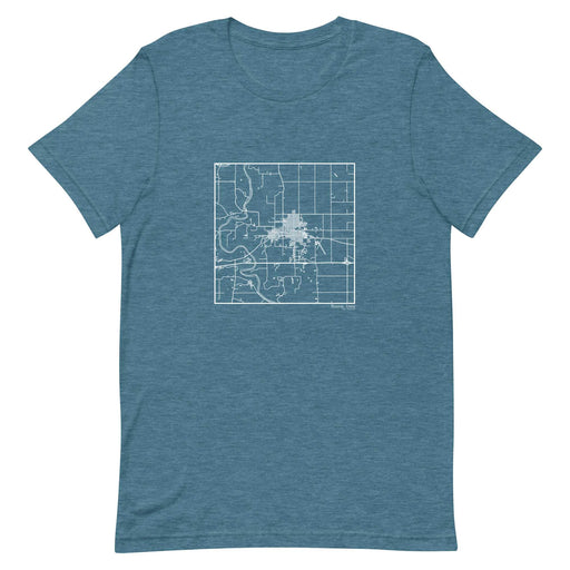 Boone Iowa  Map Unisex T-Shirt with City inscription in Heather Teal