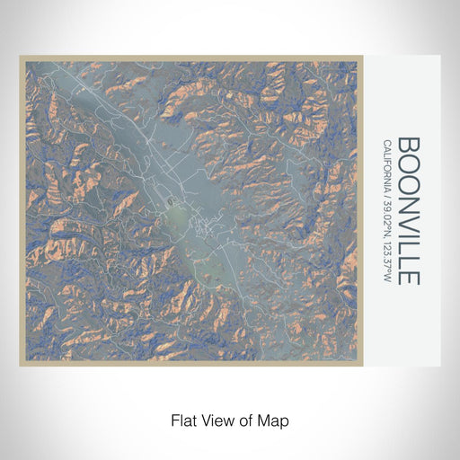 Rendered View of Boonville California Map on 20oz Stainless Steel Insulated Bottle with Bamboo Top with printed afternoon style map