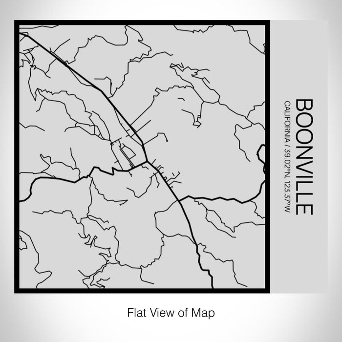 Rendered View of Boonville California Map on 17oz Stainless Steel Insulated Tumbler in Tactile Lines with Succulent in Background