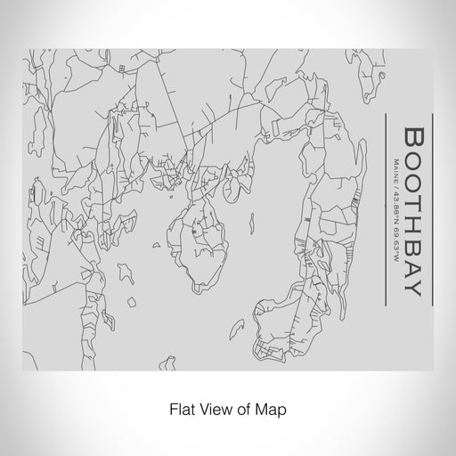 Rendered View of Boothbay Maine Map on 20oz Stainless Steel Insulated Bottle with Bamboo Top