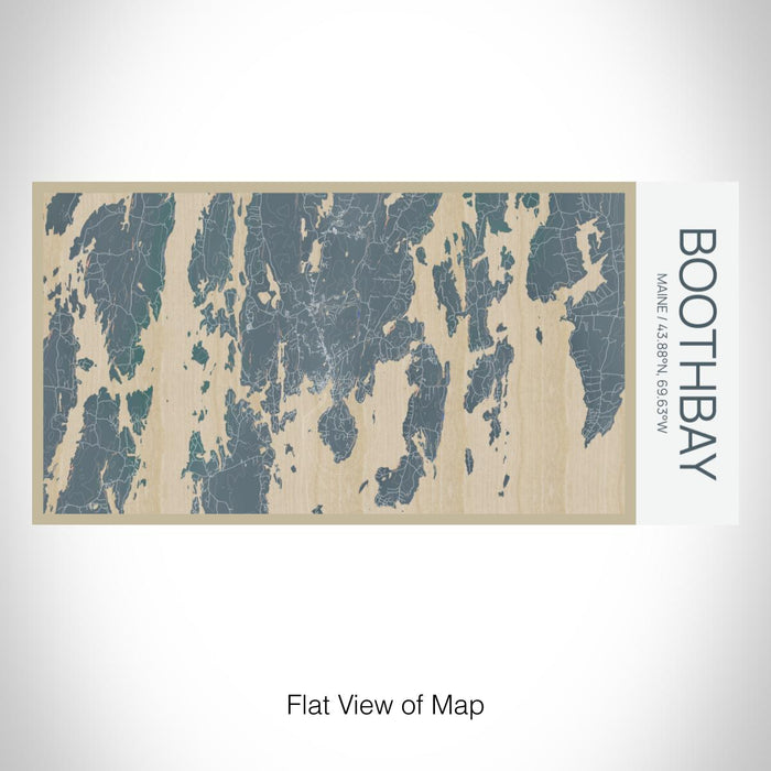 Rendered View of Boothbay Maine Map on 17oz Stainless Steel Insulated Bottle with printed afternoon style map