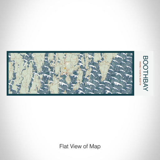Rendered View of Boothbay Maine Map on 10oz Stainless Steel Insulated Cup in Woodblock with Sliding Lid