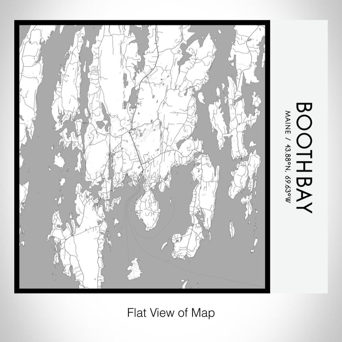 Rendered View of Boothbay Maine Map on 17oz Stainless Steel Insulated Tumbler in Classic Map Style