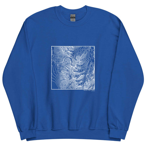 Borah Peak Idaho Topographic  Map Unisex Crewneck Sweater with City inscription in Royal Blue