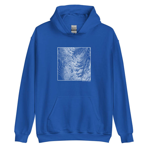 Borah Peak Idaho Topographic  Map Unisex Hoodie Sweater with City inscription in Royal Blue