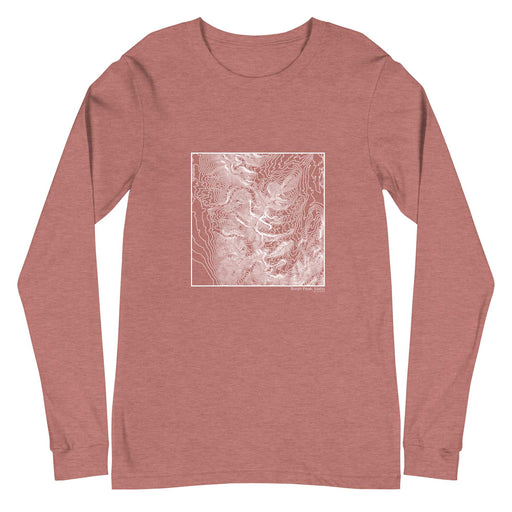Borah Peak Idaho Topographic  Map Unisex Long-Sleeve T-shirt with City inscription in Heather Mauve