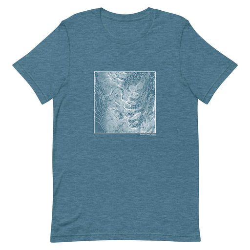 Borah Peak Idaho Topographic  Map Unisex T-Shirt with City inscription in Heather Teal
