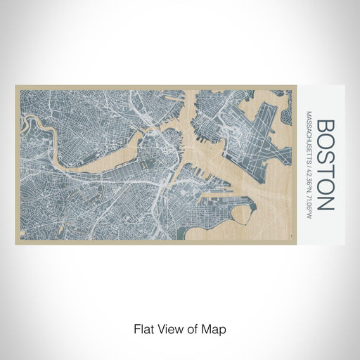 Rendered View of Boston Massachusetts Map on 17oz Stainless Steel Insulated Bottle with printed afternoon style map