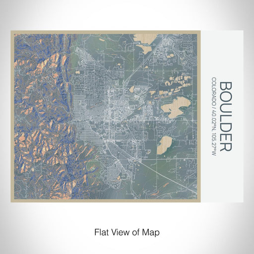 Rendered View of Boulder Colorado Map on 20oz Stainless Steel Insulated Bottle with Bamboo Top with printed afternoon style map