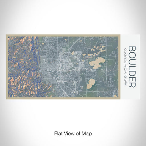 Rendered View of Boulder Colorado Map on 17oz Stainless Steel Insulated Bottle with printed afternoon style map