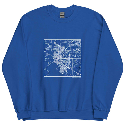 Boulder Colorado  Map Unisex Crewneck Sweater with City inscription in Royal Blue