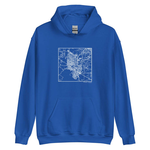 Boulder Colorado  Map Unisex Hoodie Sweater with City inscription in Royal Blue