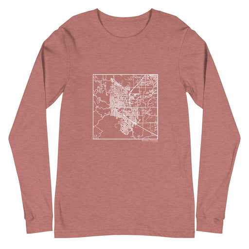 Boulder Colorado  Map Unisex Long-Sleeve T-shirt with City inscription in Heather Mauve