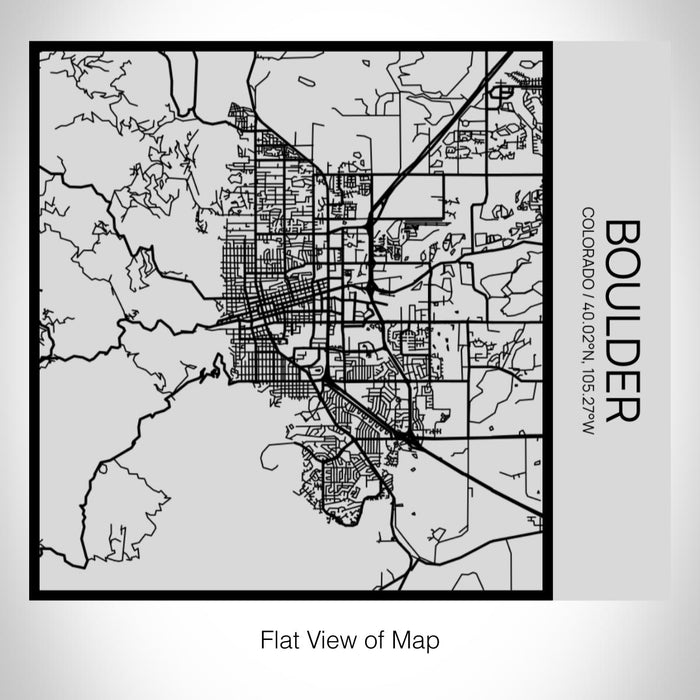 Rendered View of Boulder Colorado Map on 17oz Stainless Steel Insulated Tumbler in Tactile Lines with Succulent in Background
