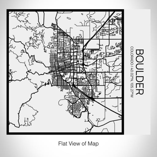 Rendered View of Boulder Colorado Map on 17oz Stainless Steel Insulated Tumbler in Matte White with Tactile Lines